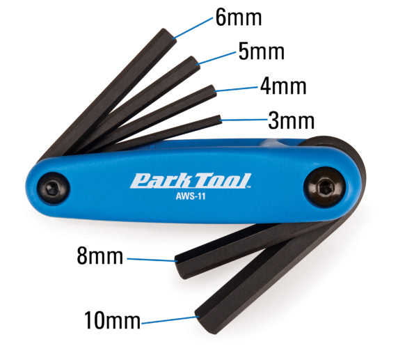 PARK TOOL FOLD-UP HEX WRENCH SET:3-6MM 8 10MM
