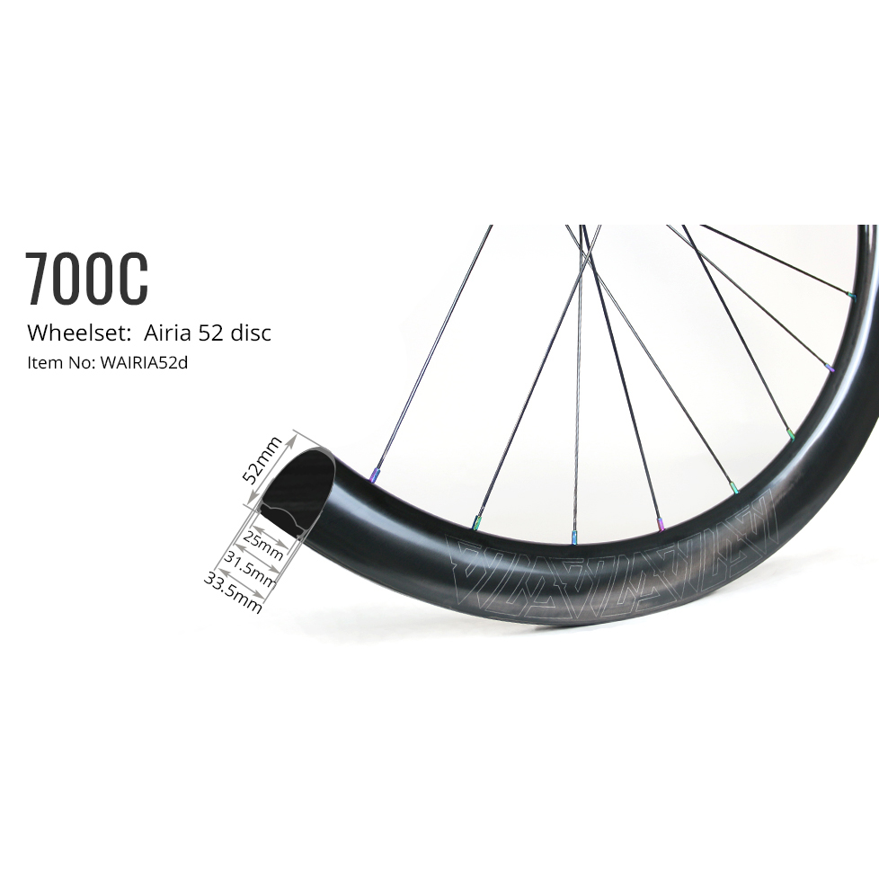 Airia 52 Disc Carbon Road Wheelset