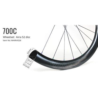 Airia 52 Disc Carbon Road Wheelset