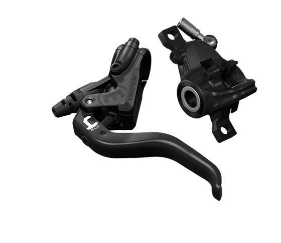 Magura MT4, 2-finger aluminum light-weight-lever blade, for left or right, 2,200 mm tubing length, single brake, incl. accessories (PU = 1 piece)